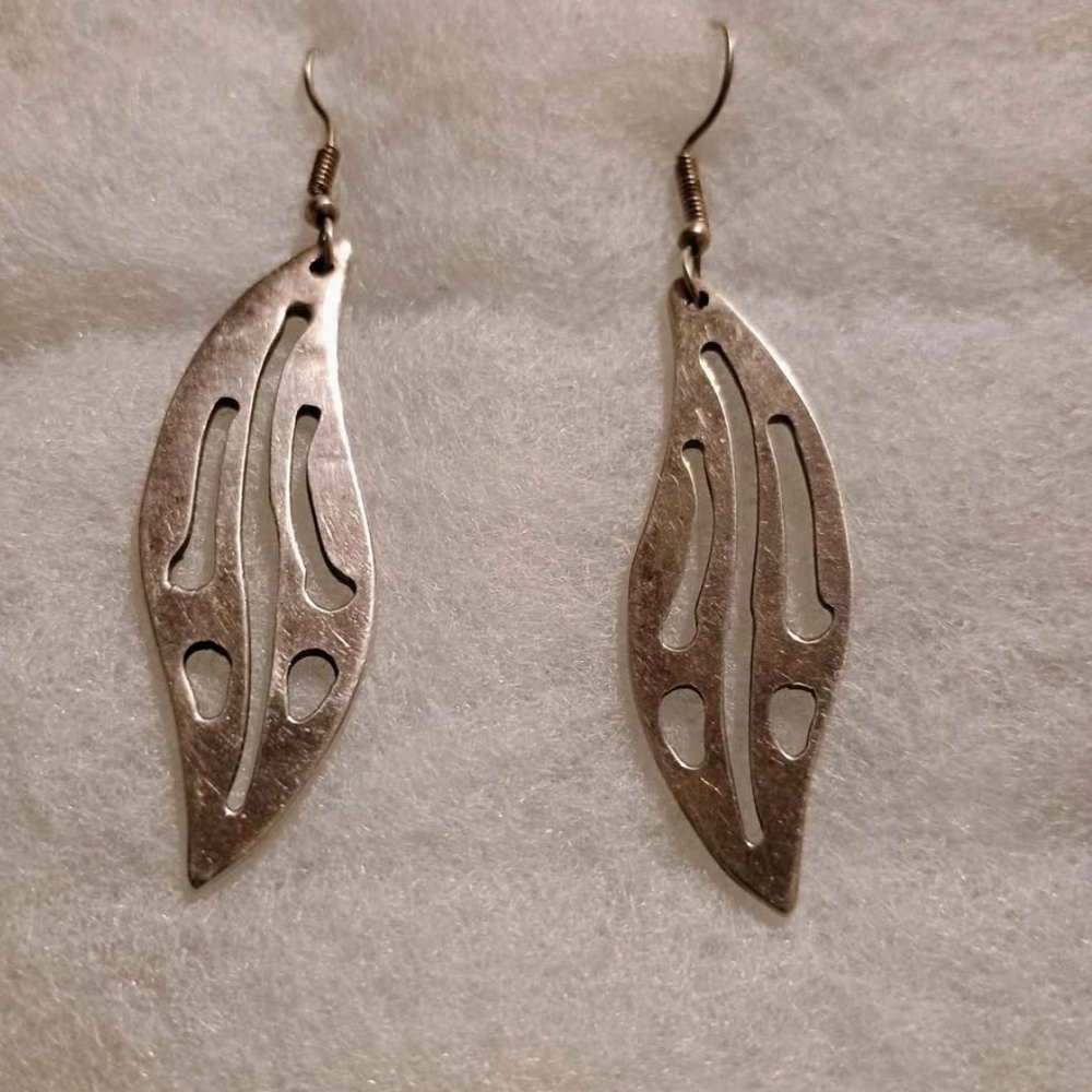 Authentic Silver Leaf Earrings
